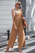 Load image into Gallery viewer, Texture Buttoned Wide Leg Overalls
