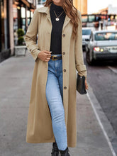 Load image into Gallery viewer, Collared Neck Button Front Trench Coat