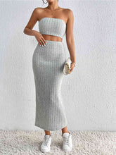 Load image into Gallery viewer, Ribbed Tube Top &amp; Midi Skirt Set