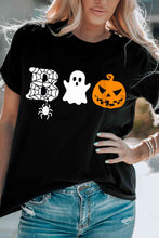 Load image into Gallery viewer, Round Neck Short Sleeve BOO Graphic T-Shirt