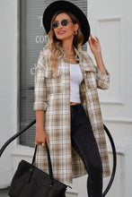 Load image into Gallery viewer, Plaid Button-Up Longline Shacket with Breast Pockets
