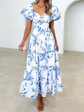 Load image into Gallery viewer, Twisted Printed Puff Sleeve Dress