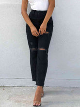 Load image into Gallery viewer, Distressed High Waist Straight Jeans