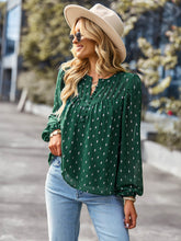 Load image into Gallery viewer, Printed Half Button Gathered Detail Blouse