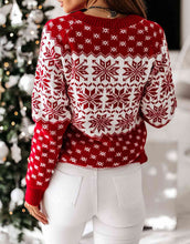 Load image into Gallery viewer, Snowflake Round Neck Sweater