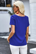Load image into Gallery viewer, Buttoned V-Neck Short Sleeve Top