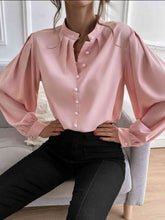 Load image into Gallery viewer, Mock Neck Button Front Shirt