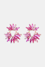 Load image into Gallery viewer, Flower Shape Glass Stone Dangle Earrings