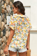 Load image into Gallery viewer, Botanical Print Button Front Lapel Collar Shirt