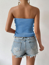 Load image into Gallery viewer, Seam Detail Lace-Up Tube Top