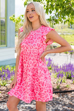 Load image into Gallery viewer, Leopard Round Neck Tiered Dress