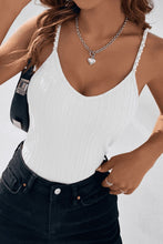 Load image into Gallery viewer, Beads Detail Spaghetti Straps Cable-Knit Cami