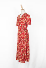 Load image into Gallery viewer, Floral Surplice Neck Short Sleeve Dress