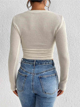 Load image into Gallery viewer, Round Neck Ruched Knit Top