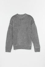 Load image into Gallery viewer, Striped Mock Neck Dropped Shoulder Sweater