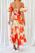 Load image into Gallery viewer, Twisted Printed Puff Sleeve Dress
