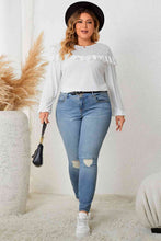 Load image into Gallery viewer, Plus Size Ruffled Round Neck Long Sleeve Blouse