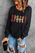 Load image into Gallery viewer, Round Neck Long Sleeve SPOOKY SEASON Graphic Sweatshirt