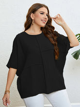 Load image into Gallery viewer, Plus Size Seam Detail Half Sleeve Top