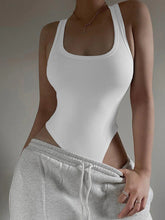 Load image into Gallery viewer, Square Neck Open Back Ribbed Sleeveless Bodysuit