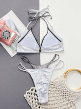 Load image into Gallery viewer, Faux Layered Halter Neck Two-Piece Bikini Set
