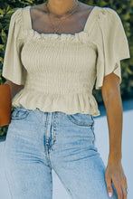 Load image into Gallery viewer, Smocked Frill Trim Peplum Top