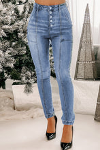 Load image into Gallery viewer, Button Fly Center Seam High Rise Jeans