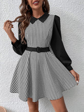 Load image into Gallery viewer, Houndstooth Long Sleeve Mini Dress