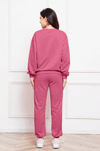 Load image into Gallery viewer, Round Neck Long Sleeve Sweatshirt and Pants Set