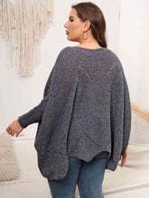 Load image into Gallery viewer, Plus Size Round Neck Batwing Sleeve Sweater