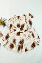 Load image into Gallery viewer, Printed Surplice Neck Layered Dress