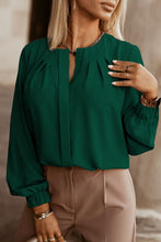Load image into Gallery viewer, Button Up Round Neck Long Sleeve Shirt