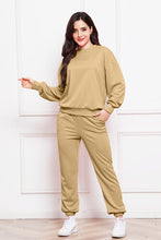 Load image into Gallery viewer, Round Neck Long Sleeve Sweatshirt and Pants Set