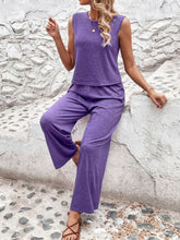 Load image into Gallery viewer, Round Neck Tank and Wide Leg Pants Set