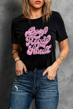 Load image into Gallery viewer, Round Neck Short Sleeve OPEN ROADS AHEAD Graphic Tee