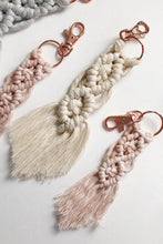 Load image into Gallery viewer, Assorted 4-Pack Macrame Fringe Keychain