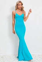 Load image into Gallery viewer, Crisscross Spaghetti Strap Fishtail Dress