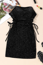 Load image into Gallery viewer, Sequin Lace-Up Mini Dress