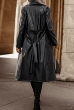 Load image into Gallery viewer, Lapel Collar Tie Waist Long Sleeve Trench Coat