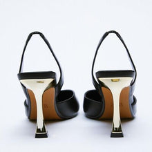 Load image into Gallery viewer, PU Leather Point Toe Stiletto Heel Pumps
