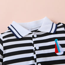Load image into Gallery viewer, Embroidered Collared Neck Short Sleeve Romper