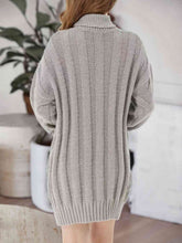 Load image into Gallery viewer, Cable-Knit Turtleneck Sweater Dress
