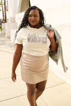 Load image into Gallery viewer, Simply Love Full Size WONDERFULLY Short Sleeve T-Shirt