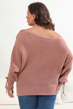 Load image into Gallery viewer, Plus Size One Shoulder Beaded Sweater