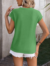 Load image into Gallery viewer, Rolled Cap Sleeve Round Neck Sweater Vest