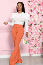 Load image into Gallery viewer, Leg-Of-Mutton Sleeve Top and Flare Pants Set