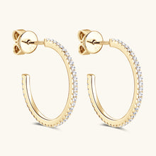 Load image into Gallery viewer, Inlaid Moissanite 925 Sterling Silver C-Hoop Earrings
