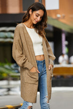 Load image into Gallery viewer, Drop Shoulder Ribbed Trim Open Front Cardigan