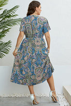 Load image into Gallery viewer, Printed Flutter Sleeve Midi Dress