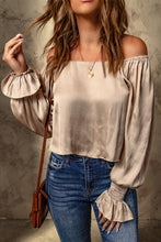 Load image into Gallery viewer, Smocked Flounce Sleeve Off-Shoulder Blouse